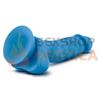 Dildo 7,5' con base de sopapa y testiculos azul